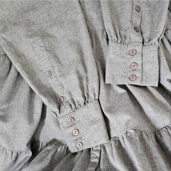 🇪🇦 Zara Grey Tiered Mini Shirt Dress - Picture 13 of 16